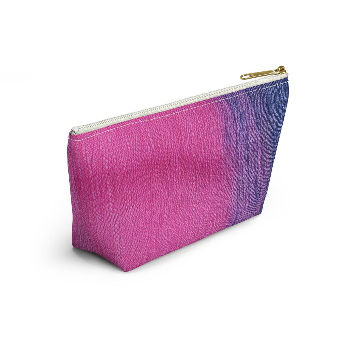 Dual Delight: Half-and-Half Pink & Blue Denim Daydream - Accessory Pouch w T-bottom