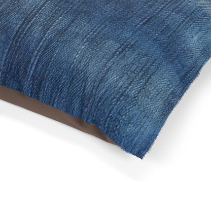 Indigo Splash: Washed Denim Reverie in Deep Blue -  Dog & Pet Bed