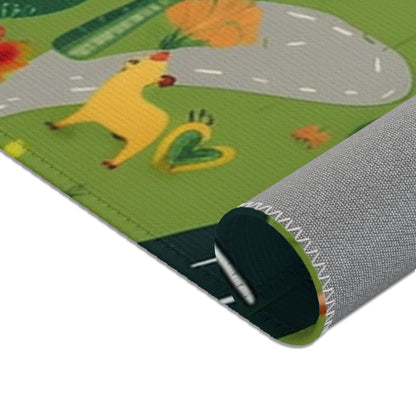 Jungle Journey: Kids' Car Roadway in Lush Forest Setting Play - Area Rugs