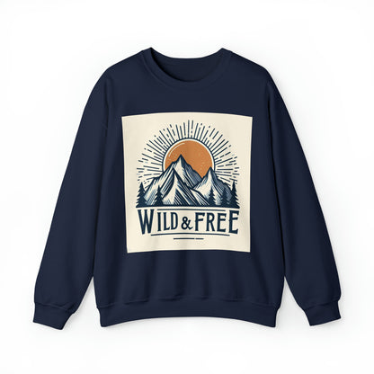 Wild and Free - Outdoor Adventure - Unisex Heavy Blend™ Crewneck Sweatshirt