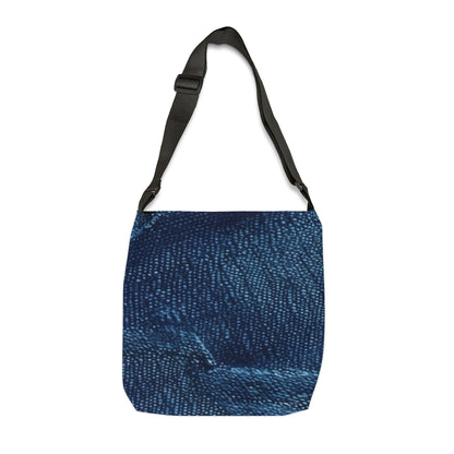 Dark Blue: Distressed Denim-Inspired Fabric Design - Adjustable Tote Bag (AOP)