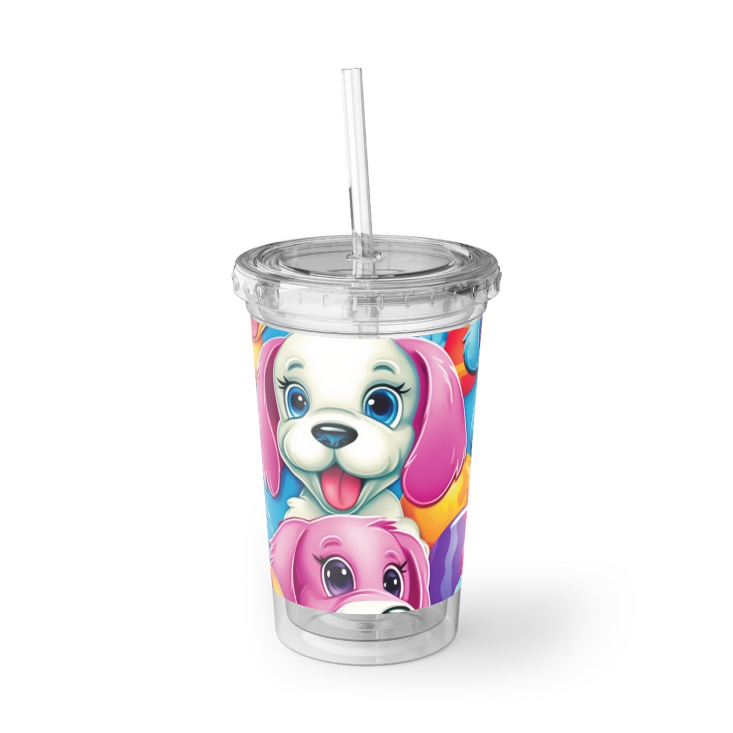 Happy Puppy & Dog Design - Vivid and Eye-Catching - Suave Acrylic Cup