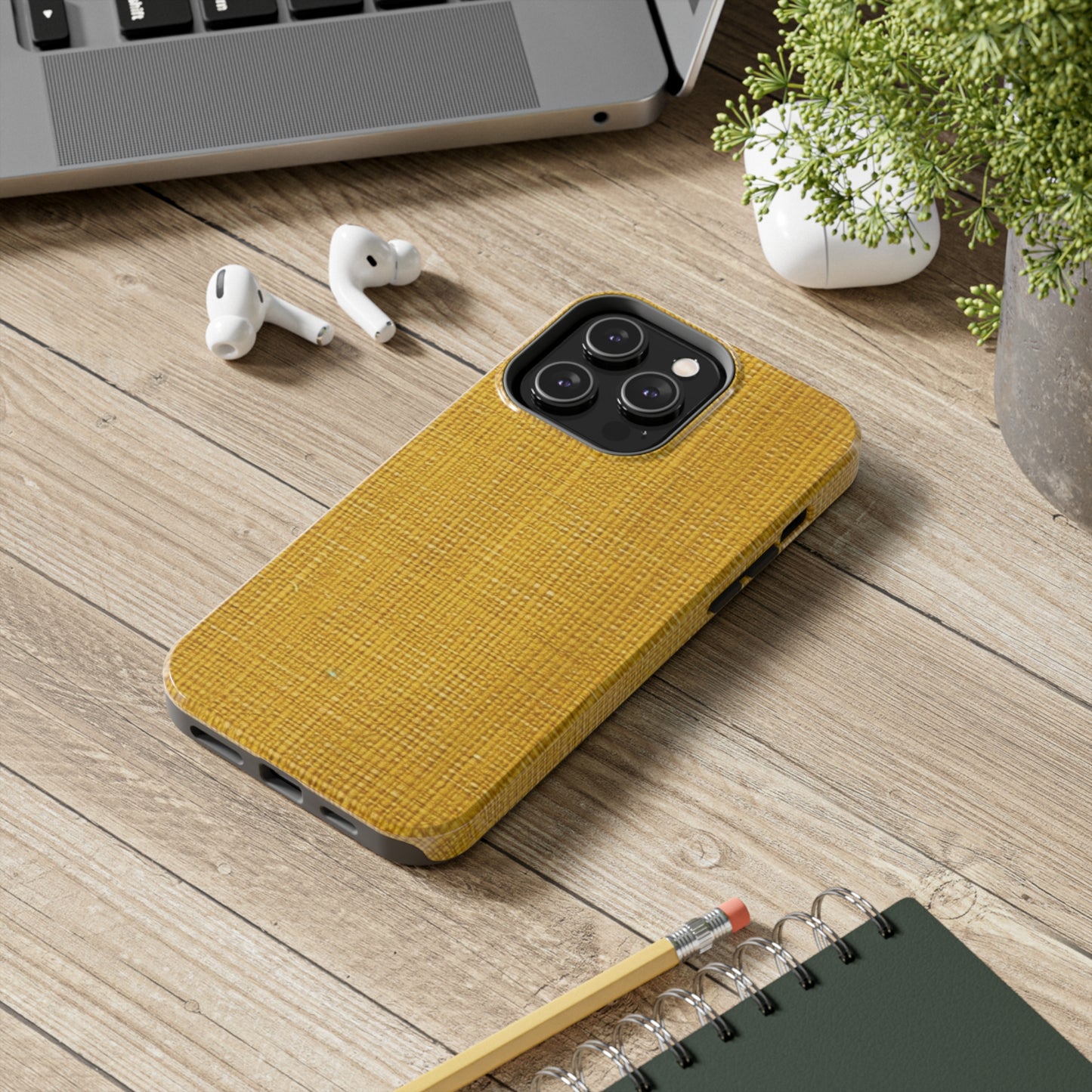 Radiant Sunny Yellow: Denim-Inspired Summer Fabric - Tough Phone Cases