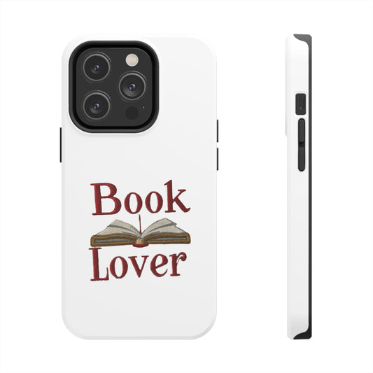 Open Book Embroidery Art: Book Lover Text for Avid Readers - Tough Phone Cases