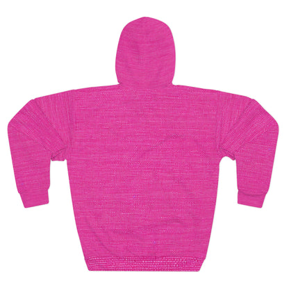 Hot Neon Pink Doll Like: Denim-Inspired, Bold & Bright Fabric - Unisex Pullover Hoodie (AOP)