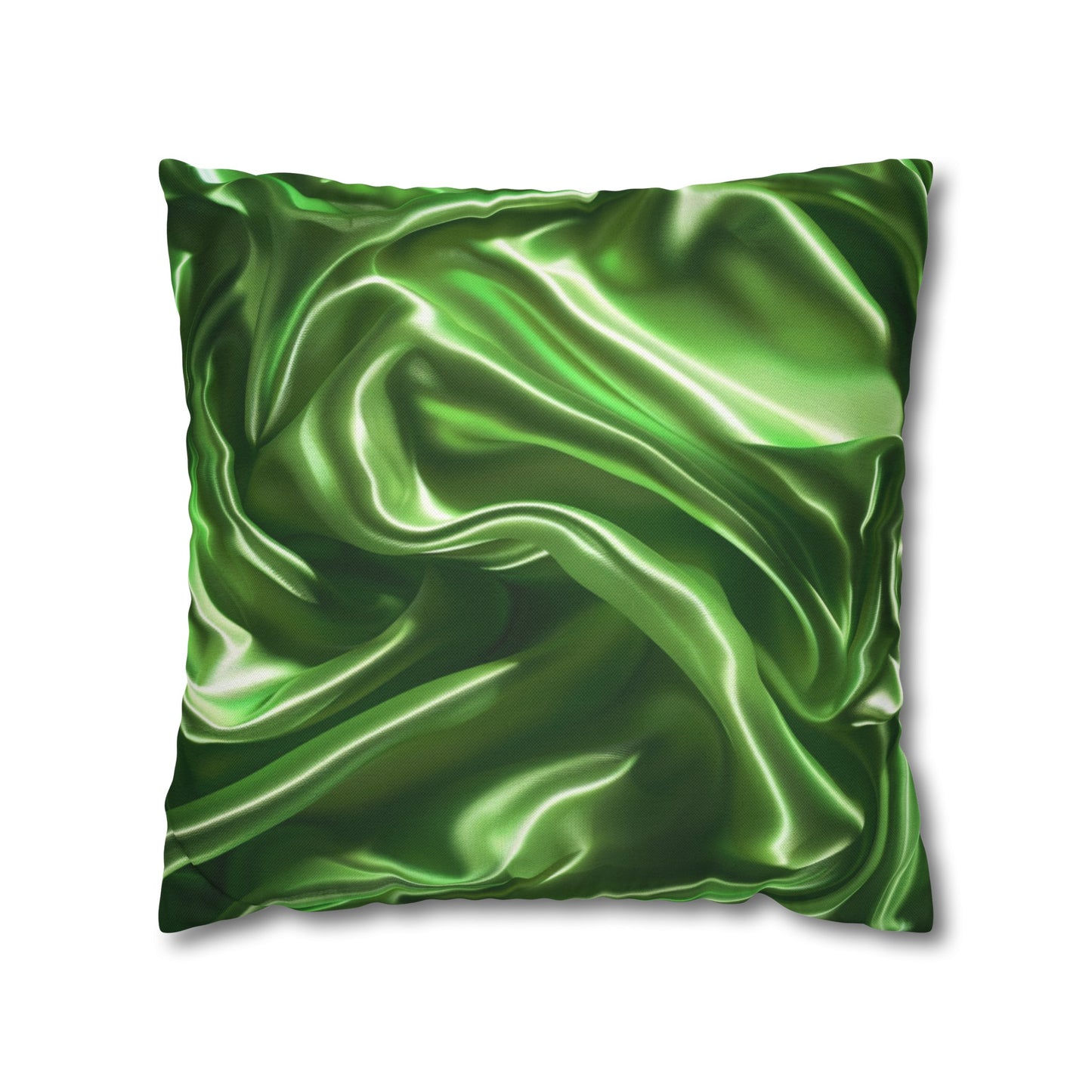 Green Silk, Spun Polyester Square Pillowcase