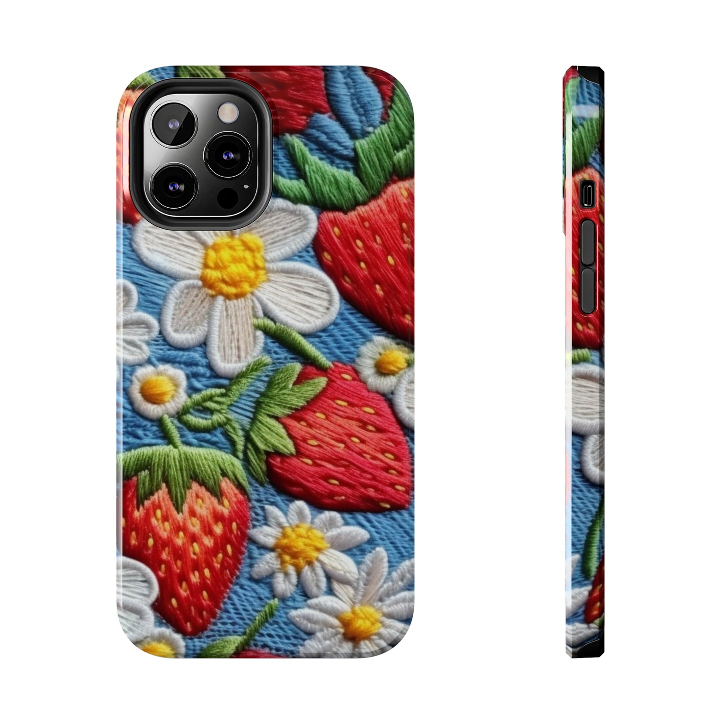 Orchard Berries: Juicy Sweetness from Nature's Garden - Fresh Strawberry Elegance - Tough Phone Cases