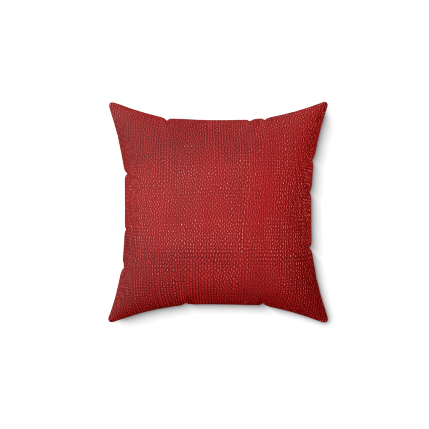 Juicy Red Berry Blast: Denim Fabric Inspired Design - Spun Polyester Square Pillow