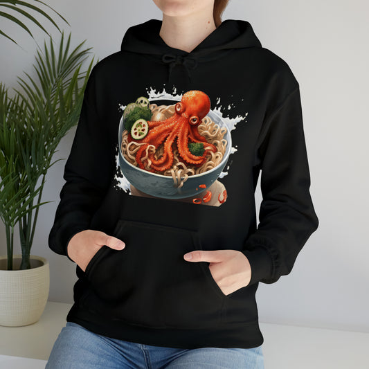 Ramen Octopus Bowl Anime Japanese Traditional Style - Unisex Heavy Blend™ Hooded Sweatshirt