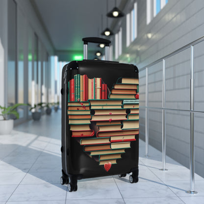 Book Lover: Heart-Shaped Stack of Bookish Novels - Suitcase