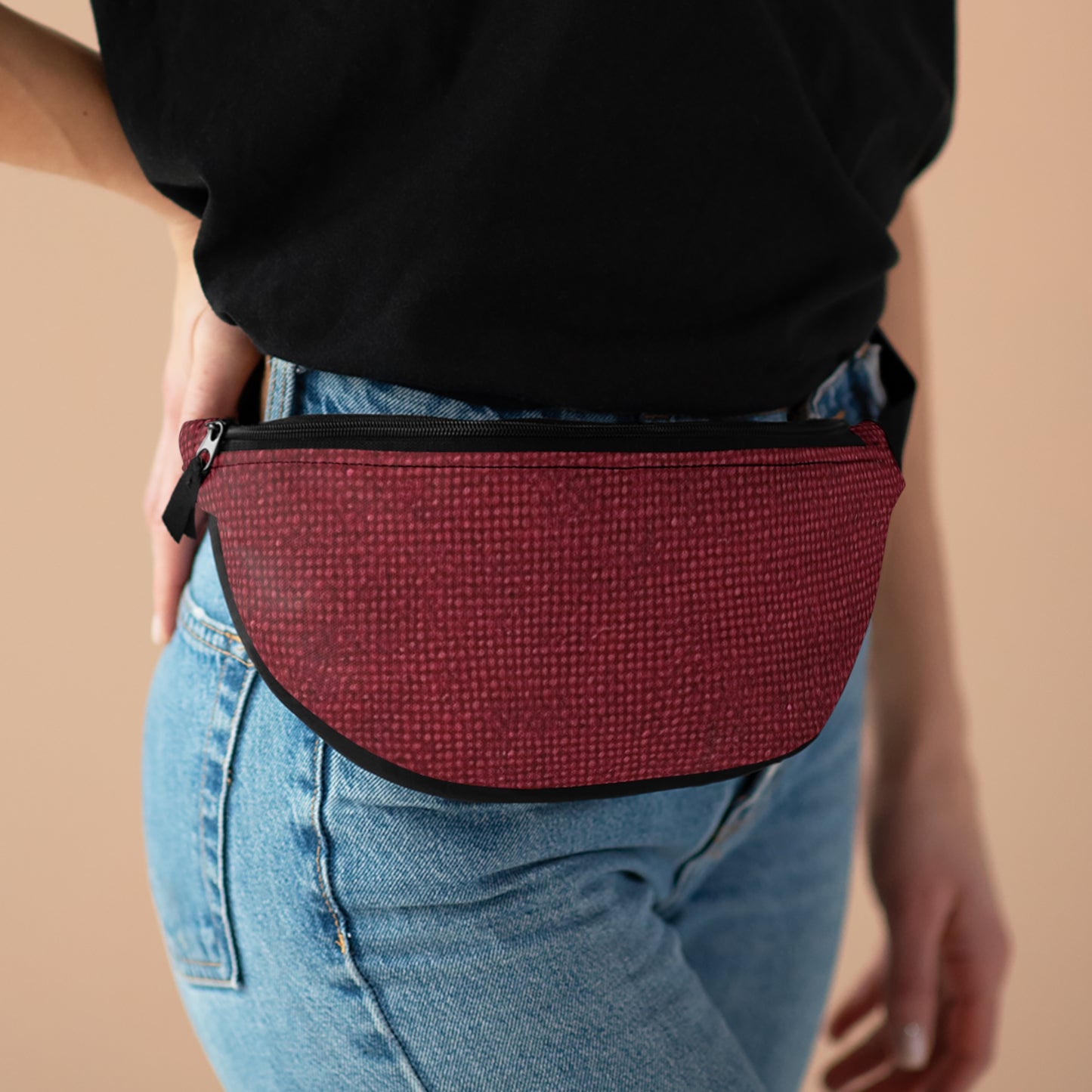 Textura sin costuras - Tela inspirada en mezclilla granate/burdeos - Fanny Pack