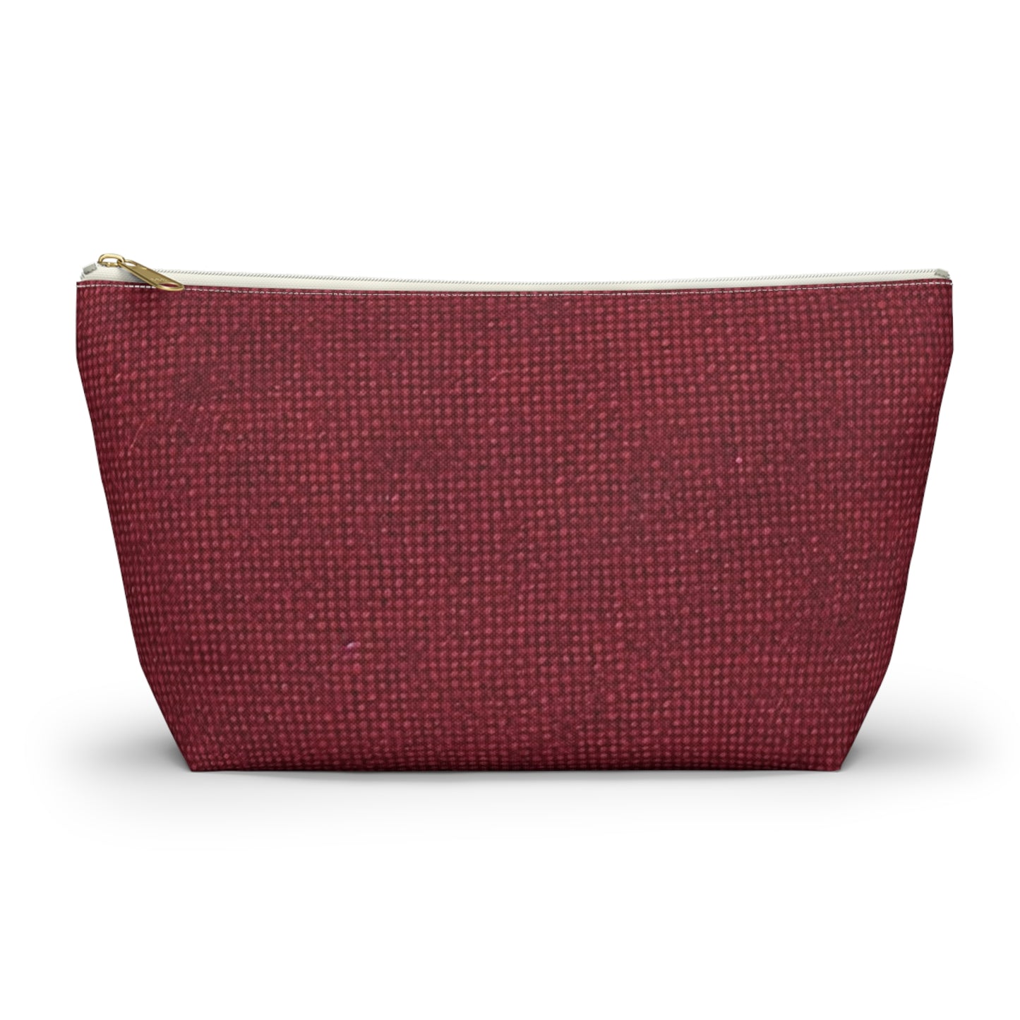 Seamless Texture - Maroon/Burgundy Denim-Inspired Fabric - Accessory Pouch w T-bottom