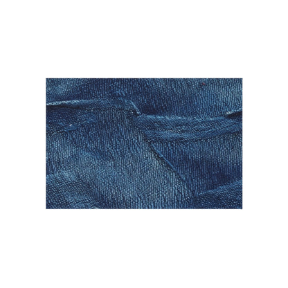 Dark Blue: Distressed Denim-Inspired Fabric Design - Outdoor Rug