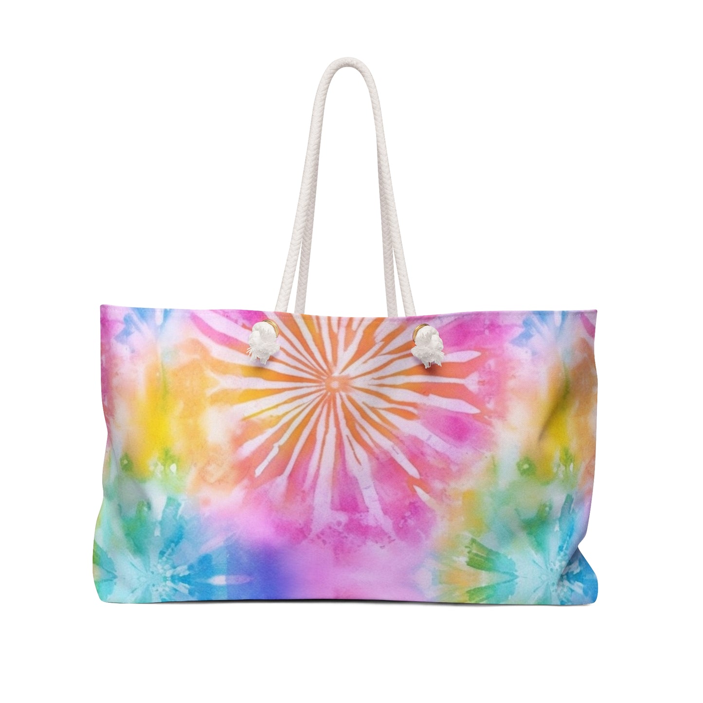 Boho Beach Vibe Pastel Hues Tie-Dye Pattern Design Weekender Bag