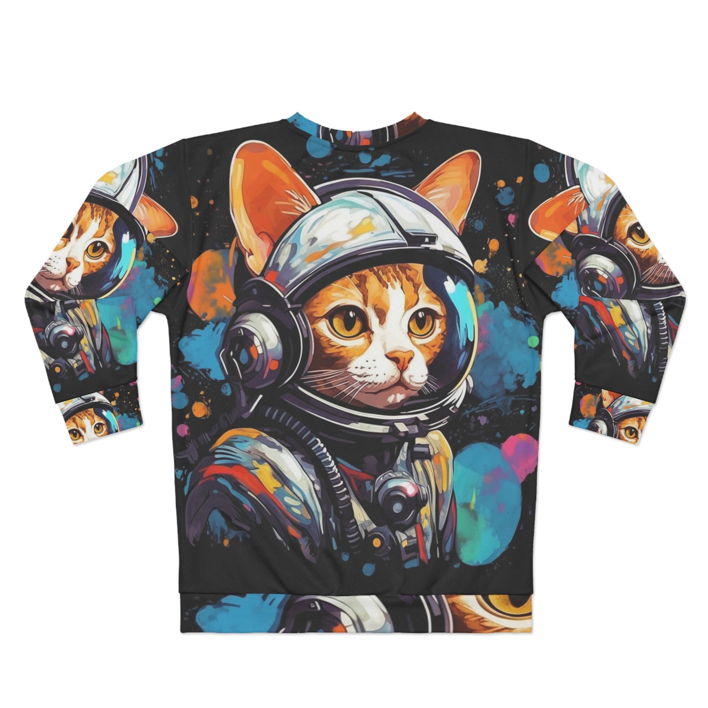 Astro Cat Adventure Feline - Pop Art, flotando en el espacio cósmico - Sudadera unisex (AOP) 