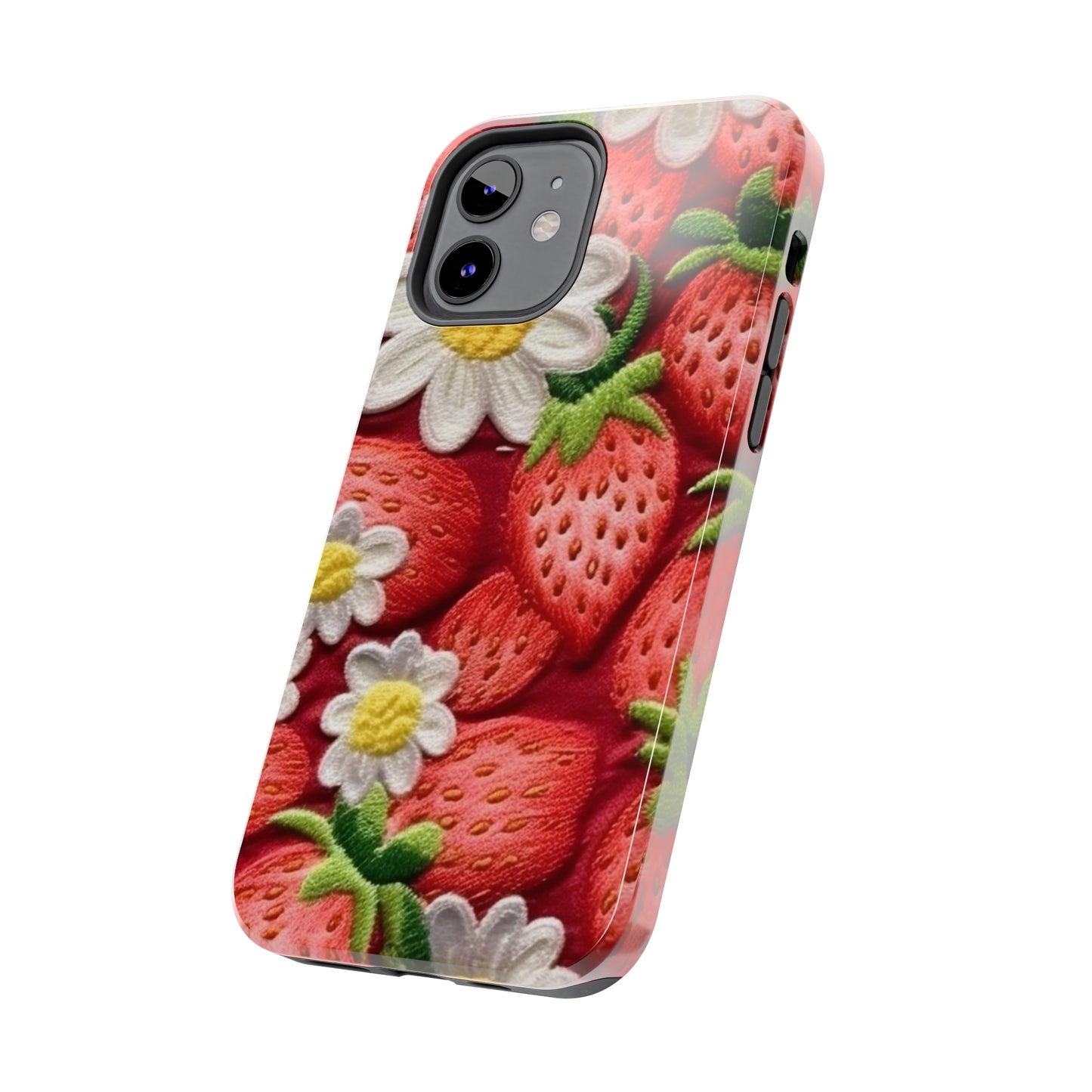 Strawberry Strawberries Embroidery Design - Fresh Pick Red Berry Sweet Fruit - Tough Phone Cases