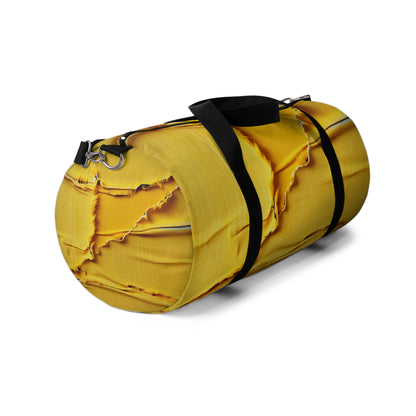 Banana Yellow Lemon: Bold Distressed, Denim-Inspired Fabric - Duffel Bag