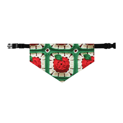 Apple Granny Square Crochet Pattern: Wild Fruit Tree, Delicious Red Design - Dog & Pet Bandana Collar