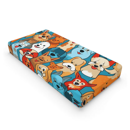 Funda para cambiador de bebé con diseño caprichoso de perros de dibujos animados