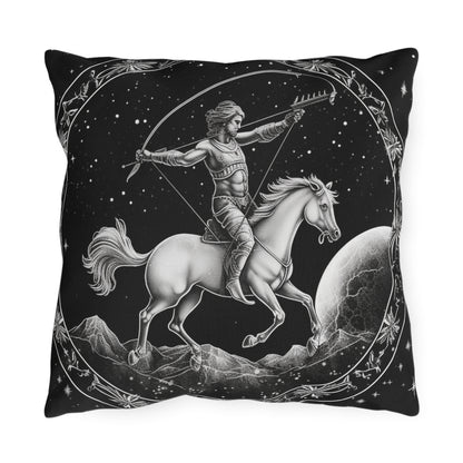 Almohada para exteriores resistente a los rayos UV del zodiaco Sagitario, resistente al agua, poliéster hilado 