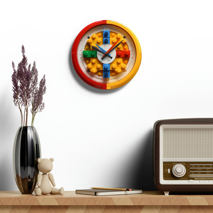 Toy Block Builder Pieces Link Together, Acrylic Wall Clock