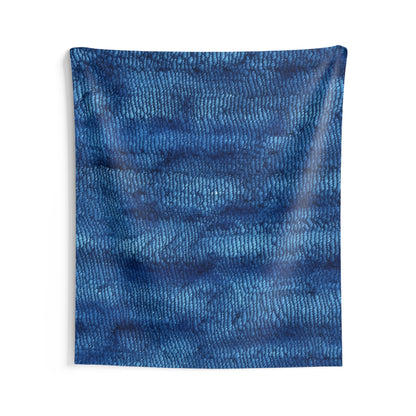 Blue Spectrum: Denim-Inspired Fabric Light to Dark - Indoor Wall Tapestries