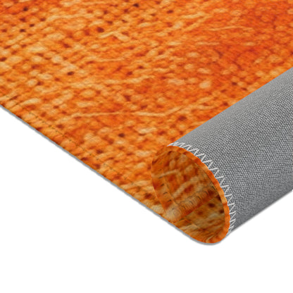 Burnt Orange/Rust: Denim-Inspired Autumn Fall Color Fabric - Area Rugs