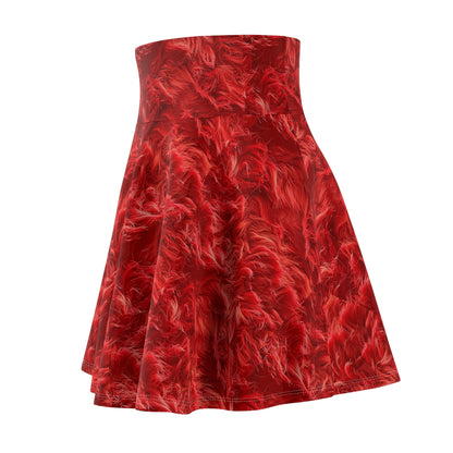 Fuzzy Infinity Skirt Red, Stylish Gift, Women's Skater Skirt (AOP)