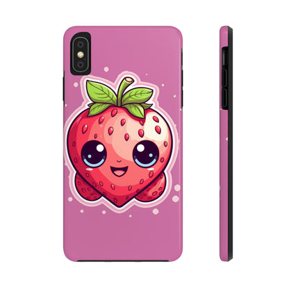 Kawaii Strawberry Adventure - Anime Classic Traditional Japanese Fruit - Otaku Artwork - Tough Phone Cases