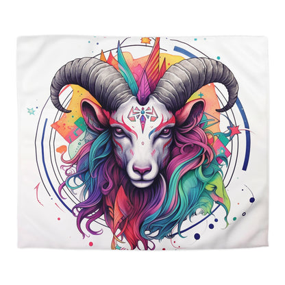 Chill Capricorn Style - Fine Line Multicolor Astrology Design - Microfiber Duvet Cover