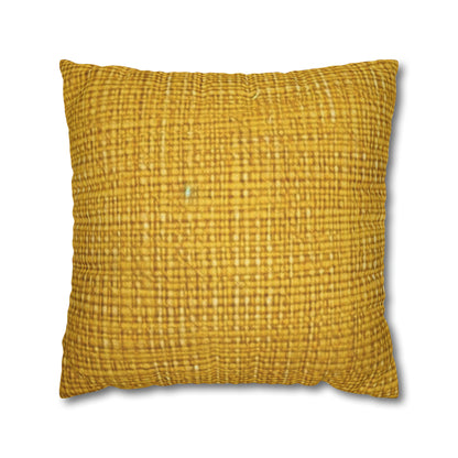 Radiant Sunny Yellow: Denim-Inspired Summer Fabric - Spun Polyester Square Pillow Case