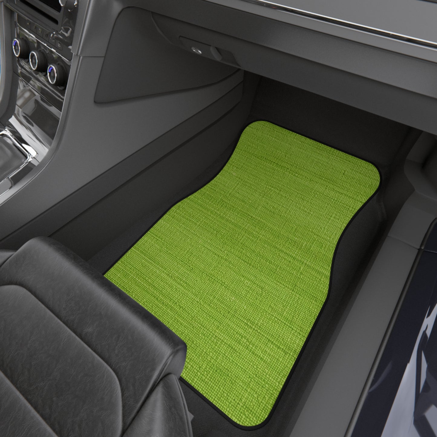 Lush Grass Neon Green: Denim-Inspired, Springtime Fabric Style - Car Mats (Set of 4)