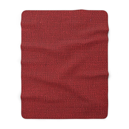 Bold Ruby Red: Denim-Inspired, Passionate Fabric Style - Sherpa Fleece Blanket