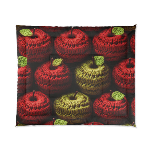 Crochet Apple Amigurumi - Big American Red Apples - Healthy Fruit Snack Design - Bed Comforter