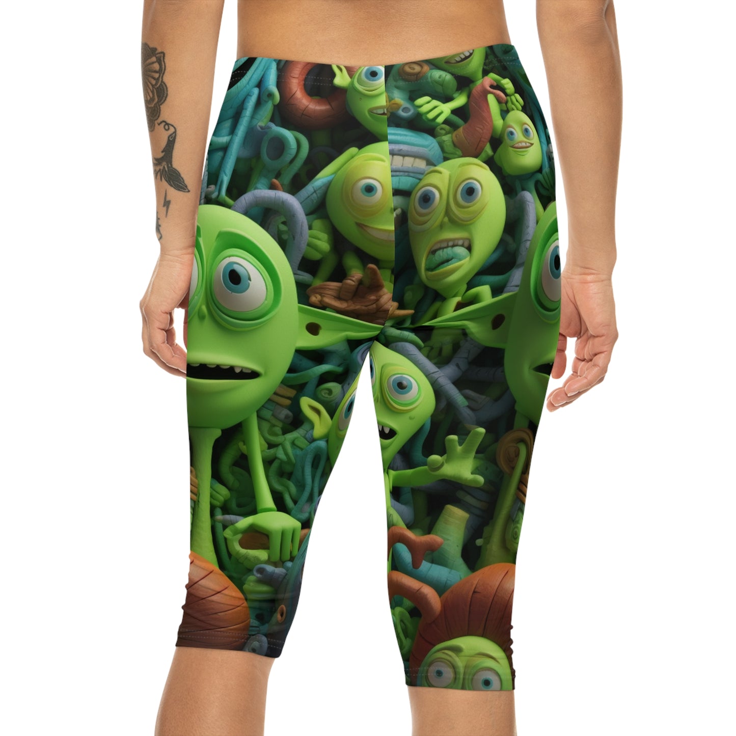 Toy Alien Story Space Character Galactic UFO Anime Cartoon - Women’s Capri Leggings (AOP)