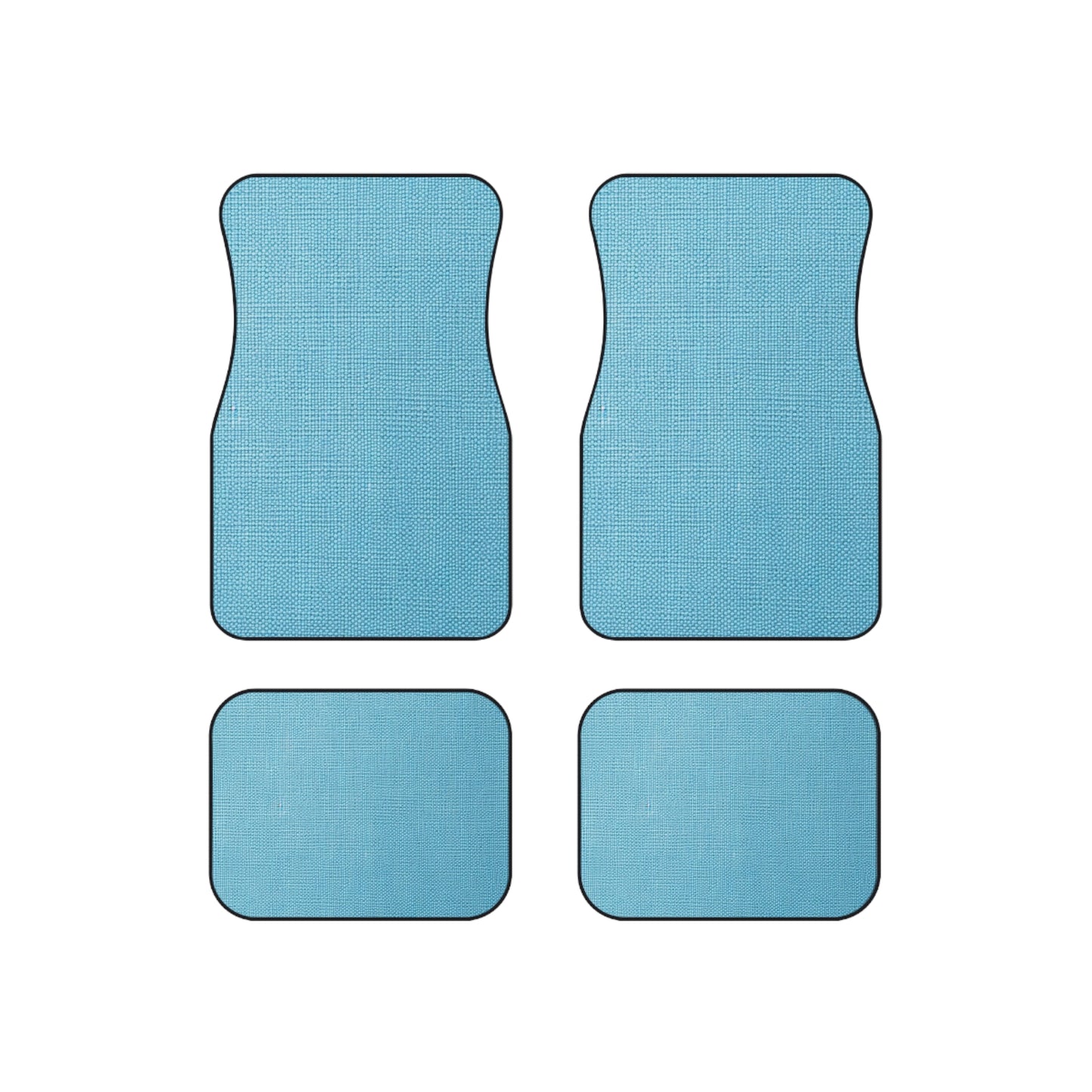 Bright Aqua Teal: Denim-Inspired Refreshing Blue Summer Fabric - Car Mats (Set of 4)