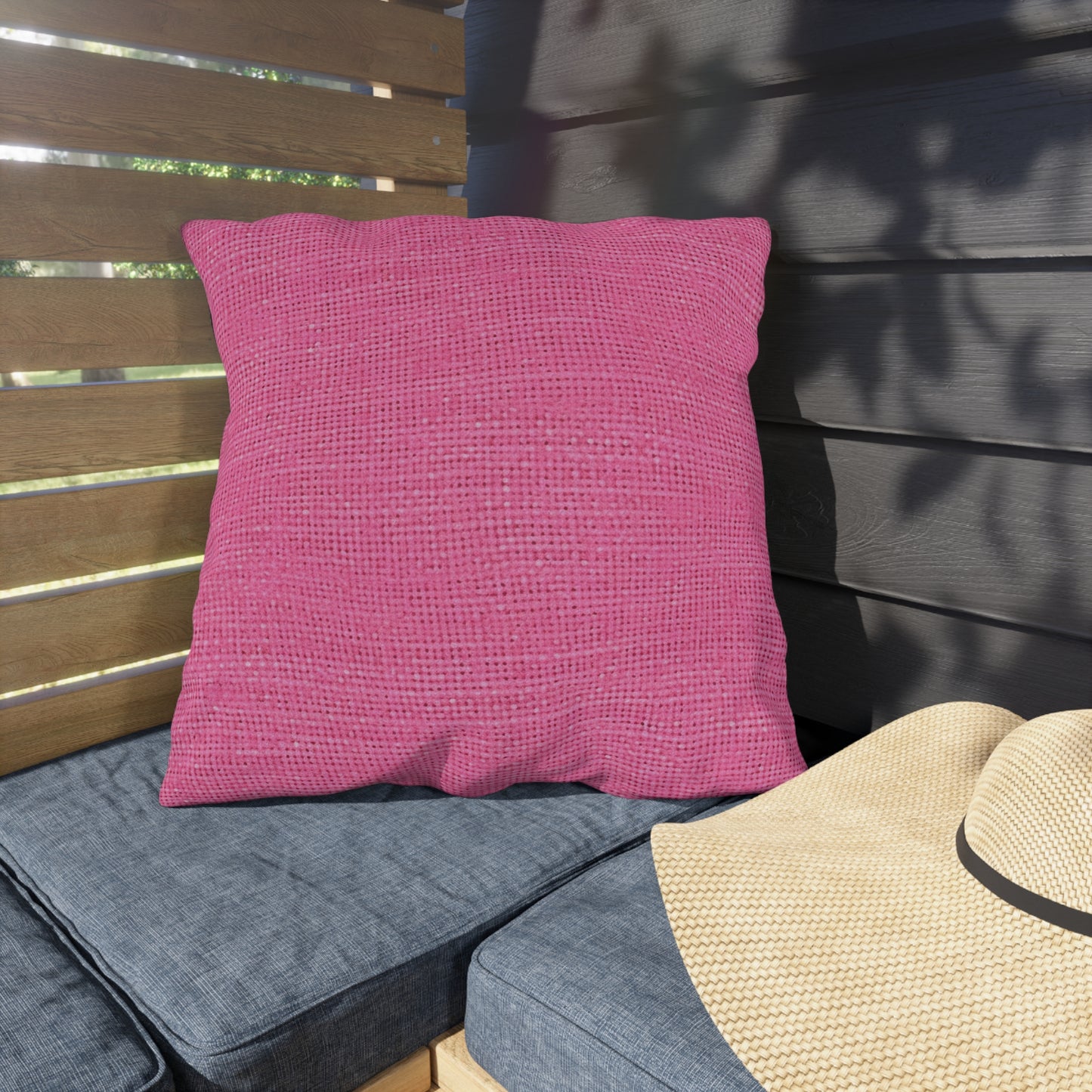 Doll-Like Pink Denim Designer Fabric Style - Outdoor Pillows