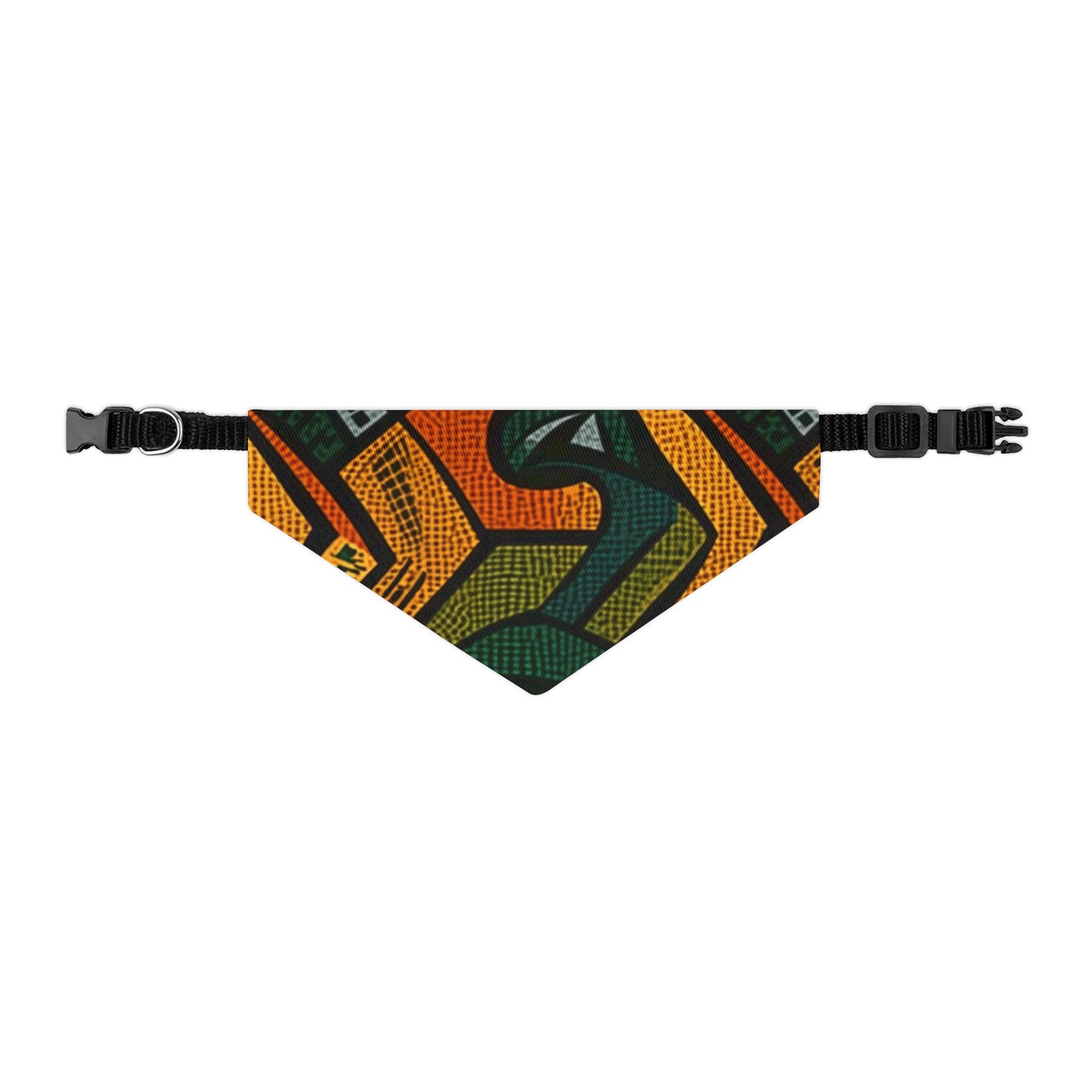 1960-1970s Style African Ornament Textile - Bold, Intricate Pattern - Pet Bandana Collar