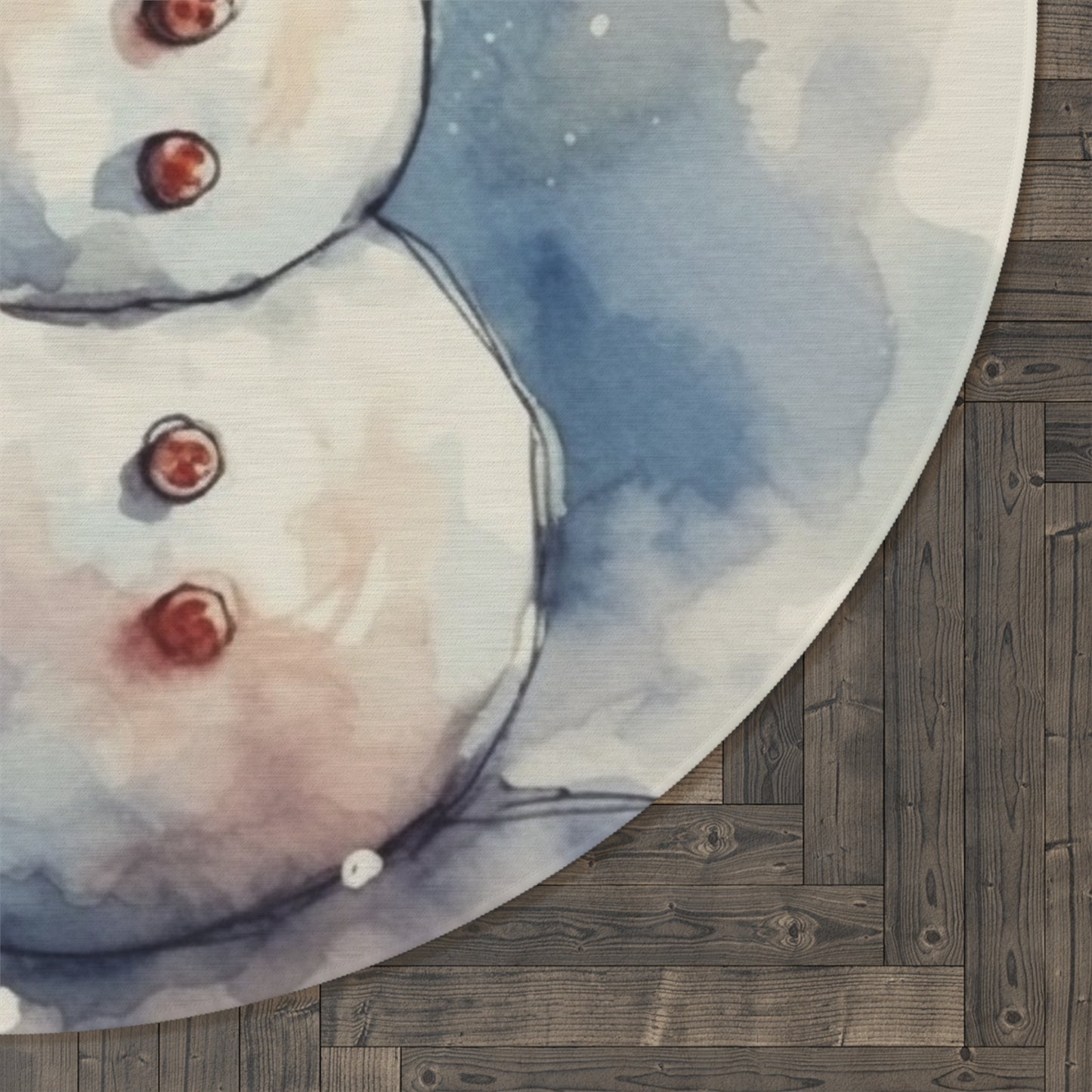 Frosty Winter Snowman Christmas - Round Rug