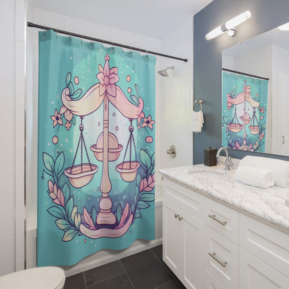 Libra Astrology - Soft Lighting & Pastel Zodiac Sign Symbol - Shower Curtains