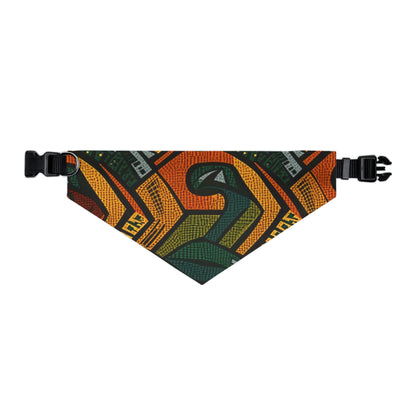 1960-1970s Style African Ornament Textile - Bold, Intricate Pattern - Pet Bandana Collar