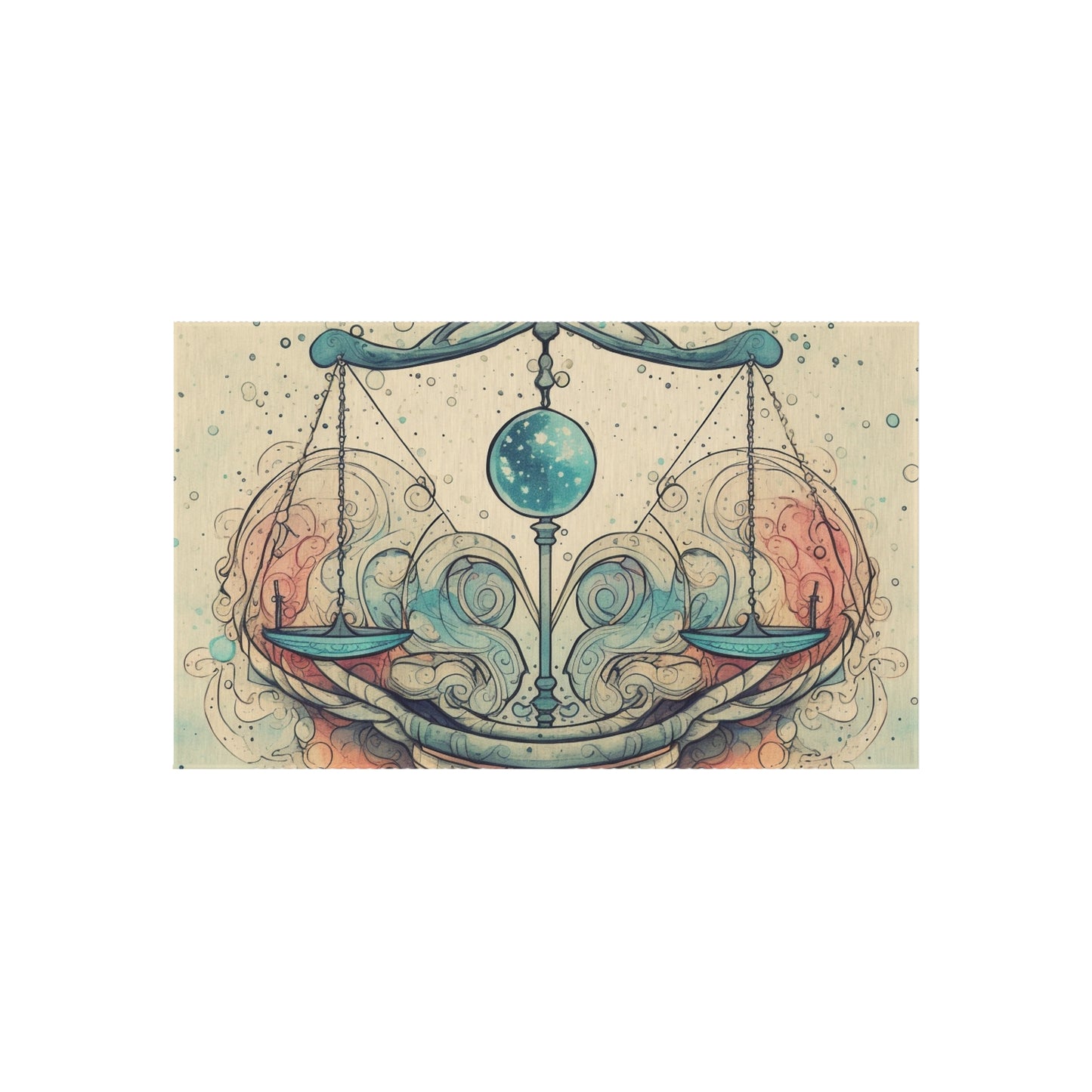 Libra Zodiac - Astrology Sign Street Art Equilibrium in Pastels - Outdoor Rug