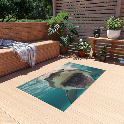 Bull Shark: River Monster Menace - Realistic Dark Water Predator - Outdoor Rug