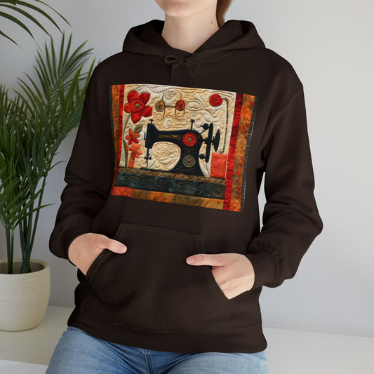 Edredón para máquina de coser: un diseño artesanal que rinde homenaje a la costura - Sudadera con capucha unisex Heavy Blend™