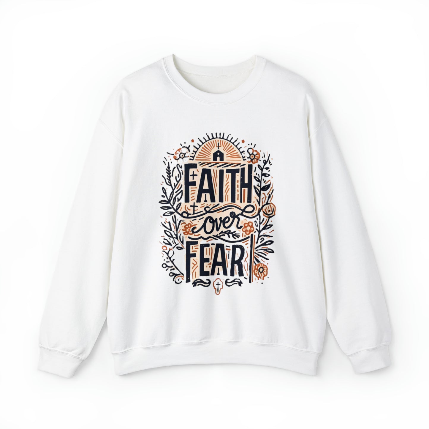 Christain Faith Over Fear - Unisex Heavy Blend™ Crewneck Sweatshirt