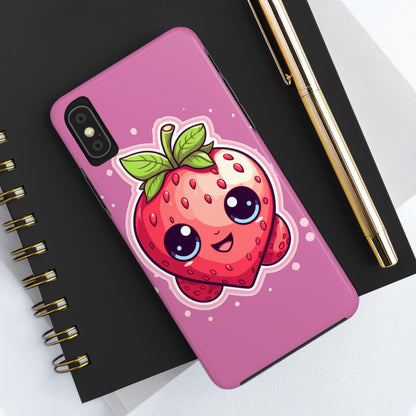 Kawaii Strawberry Adventure - Anime Classic Traditional Japanese Fruit - Otaku Artwork - Tough Phone Cases