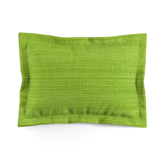 Lush Grass Neon Green: Denim-Inspired, Springtime Fabric Style - Microfiber Pillow Sham
