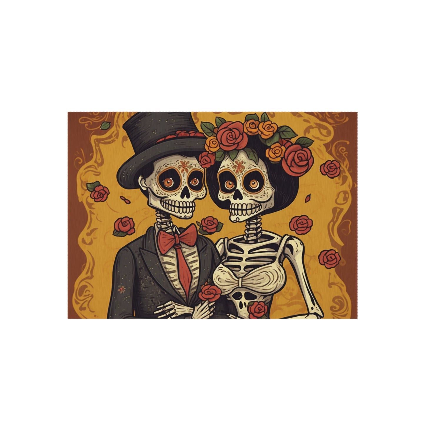 Halloween Wedding Marriage, Bride & Groom - Forever Soulmates - Outdoor Rug