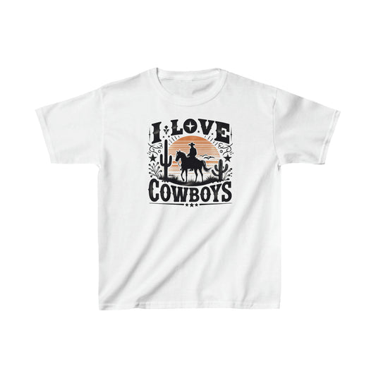 I Love Cowboys, Country Gift, Kids Heavy Cotton™ Tee