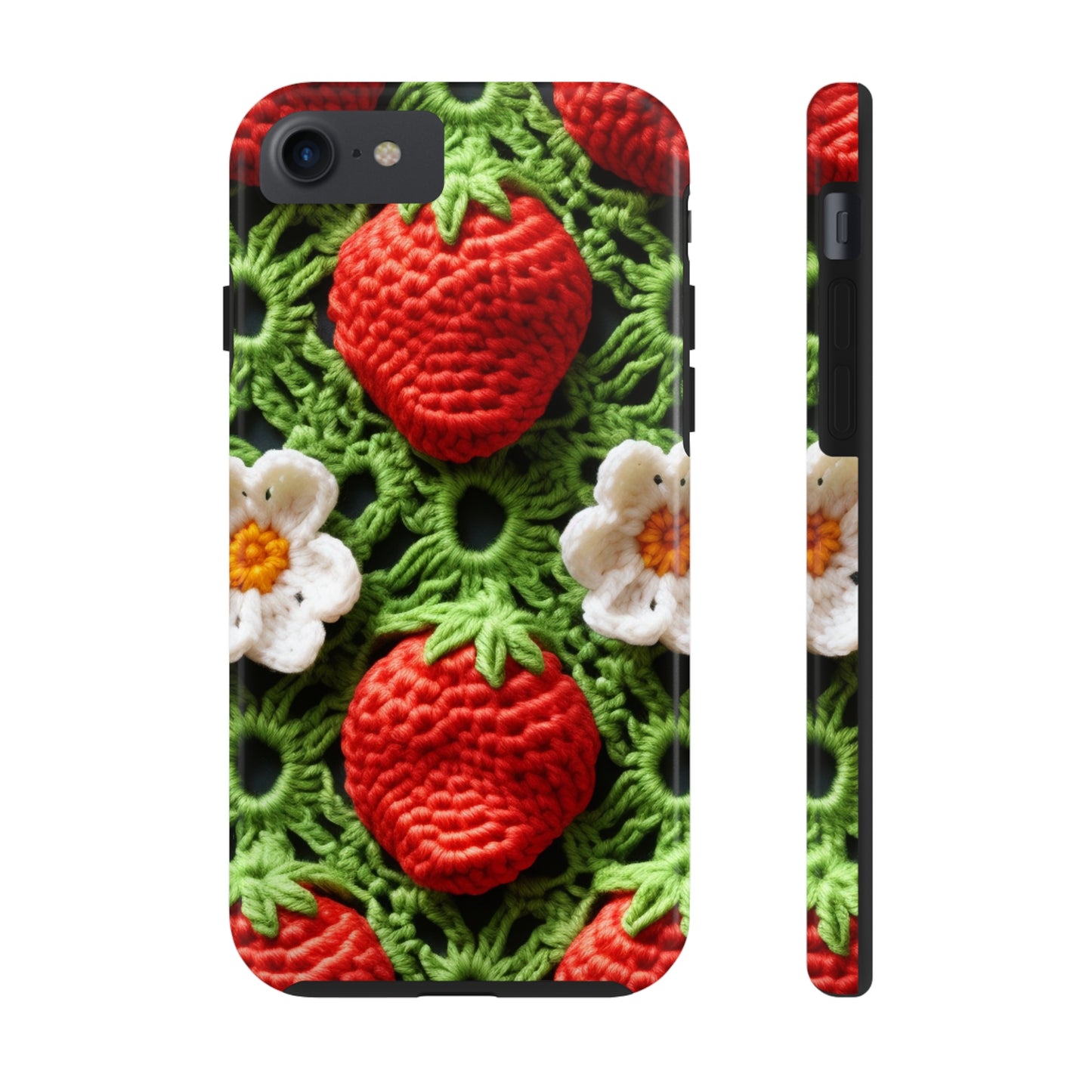 Strawberry Field Crochet - Forever Forest Greens - Fruit Berry Harvest Crop - Tough Phone Cases